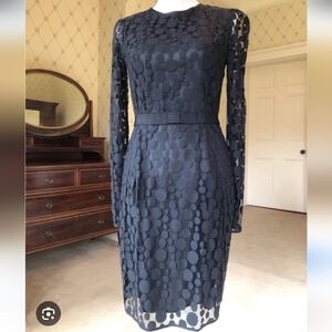 By Malene Birger Black Lace Long Sleeve Sheath Dress Size EU 40 Or US 10